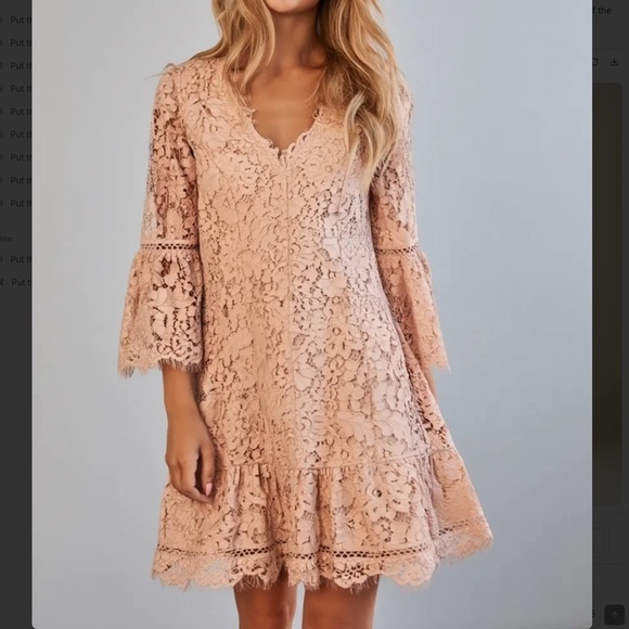 Eliza J Dresses & Skirts - Eliza J Pink Lace Bell Sleeve Dress – Size 4P Petite Fit & Flare Wedding Guest